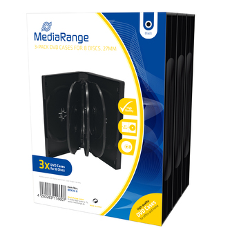 MEDIARANGE 8 DVD 27mm černý - 3ks/bal