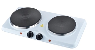 vařič 2plotýnkový BRAVO B-4988 bílý, d18,5cm-1500W, 15cm-1000W