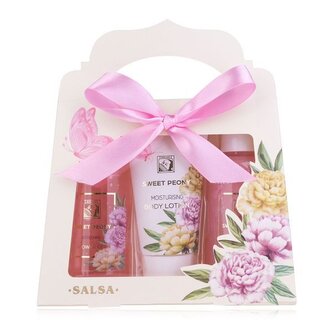 SET koupelový SWEET PEONY v papírové dárkové krabičce vč. pěny do koupele SALSA