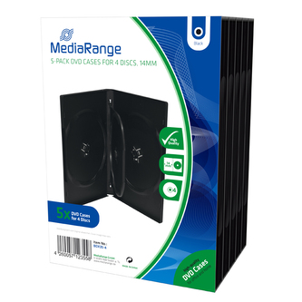 MEDIARANGE 4 DVD 14mm černý - 5ks/bal