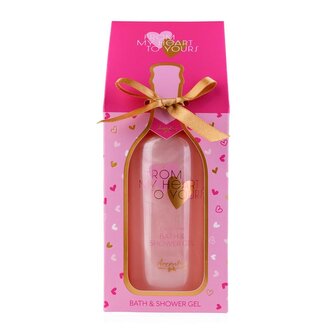 GEL koupelový/sprchový 300ml FROM MY HEART TO YOURS  v dárkovém balení jako šampaňské NOVINKA ACCENT