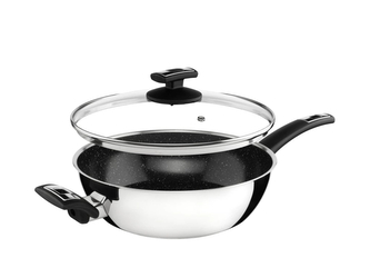 KOLIMAX Pánev CERAMMAX PRO COMFORT, s rukojetí a úchytem, s poklicí, průměr 26 cm, černá