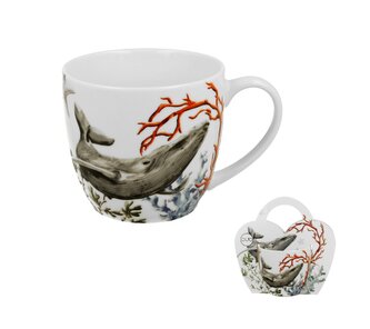 Kubek 460 ml w "koszyczku" WIELORYB