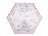 Dětský skládací mini deštník kočka s rukojetí tlapka - 1 ks - 2 pudrová