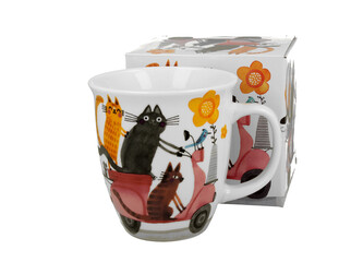 Kubek 650 ml Koci Świat KOTY NA SKUTERZE
