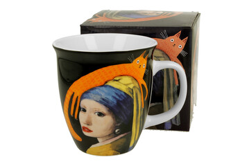 Kubek 650 ml Koci Świat DZIEWCZYNA Z KOTEM