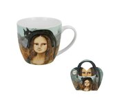 Kubek 460 ml w "koszyczku" Koci Świat MONA LISA Z KOTEM