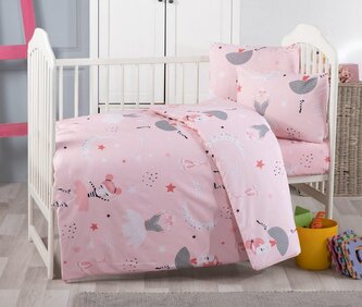 Bavlněný povlak na polštář 40x40cm s dětským motivem Baletka růžová