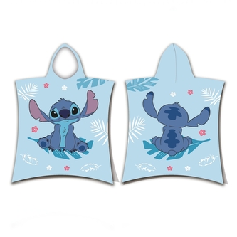 Jerry Fabrics Plážová osuška pončo Lilo and Stitch Blue 50x115 cm