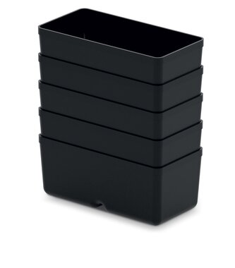 Sada úložných boxů 5 ks UNITEX 11 x 5,5 x 13,2 cm černá