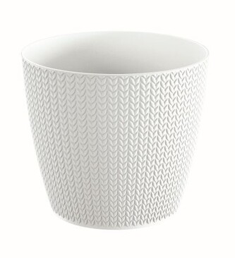 Květináč Wheaty bílý, varianta 12,8 cm