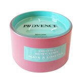 SVÍČKA VE SKLE RŮŽOVÁ/TYRKYS 10,9X8CM 292G