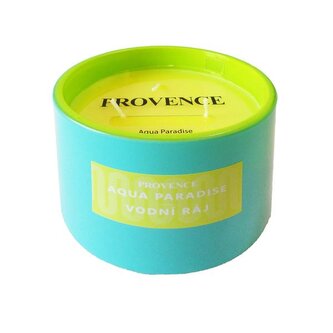 SVÍČKA VE SKLE TYRKYS/ŽLUTÁ 10,9X8CM 292G