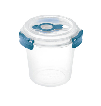 Dóza na potraviny FRESH SYSTEM 0,64 l kulatá, s mističkou a ventilem transp/modrá