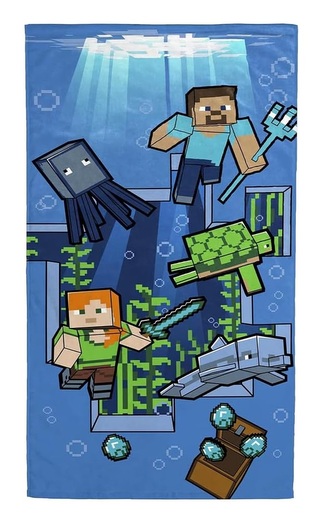 Dětská osuška Minecraft Život pod hladinou Dětská osuška Minecraft Život pod hladinou