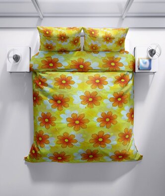 Bavlněné povlečení Oranžové kopretiny