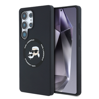 Karl Lagerfeld Liquid Silicone K&CH Heads MagSafe Zadní Kryt pro Samsung Galaxy S25 Ultra Black Karl Lagerfeld Liquid Silicone K&CH Heads MagSafe Zadní Kryt pro Samsung Galaxy S25 Ultra Black