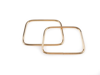 Kovová ucha na tašky 8x11 cm - 2 ks - 3 růžové zlato
