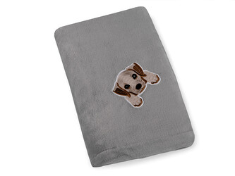 Deka wellsoft minky dětská 100x140 cm - 1 ks - 6 šedá pejsek