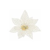 Vánoční hvězda s klipem 11x11 cm bílá