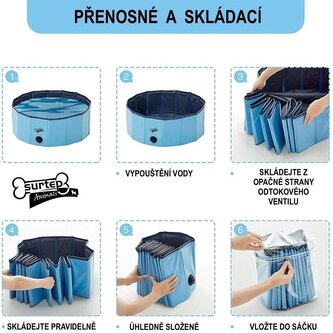 Bazén pro psa skládací 60 x 20 cm 80x20cm Modrá