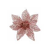 Vánoční hvězda s klipem 9x9 cm růžová