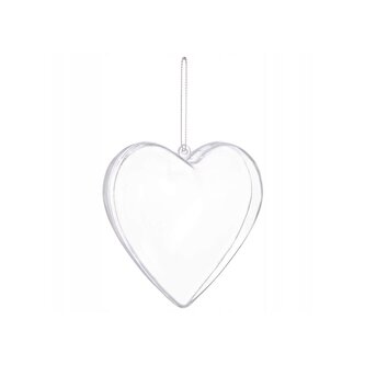 Vánoční baňka Srdce průhledné 6cm