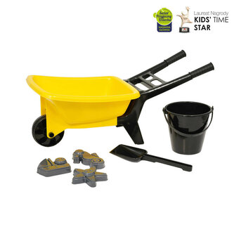 PLASTO Taczka 56 cm z akcesoriami do piasku Żółta PLA1314