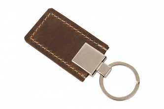 Dariya bags Hnědý kožený přívěsek na klíče