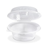 Salátová miska průhledná s víčkem na dresink misku, 2100ml (PP)[25 ks]