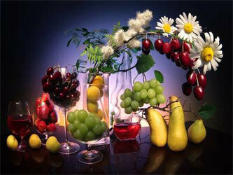 Diamentowa mozaika Owoce i kwiaty 60889