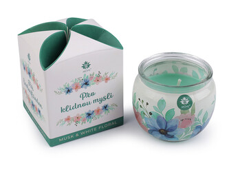 Vonná svíčka ve skle 90 g - 1 ks - 25 Pro klidnou mysli zelená peprmintová