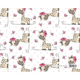 Dárkový balicí papír BABY 70x100 cm - žirafa (dívka)