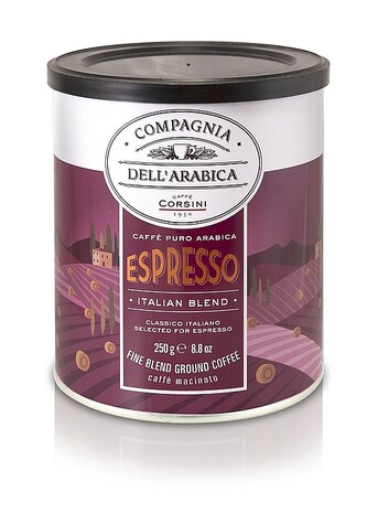 Corsini Espresso Italian Blend plech mletá 250g Corsini Espresso Italian Blend plech mletá 250g