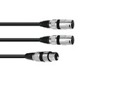 Kabel XFMM-30 XLR samice - 2x XLR samec, 3 m