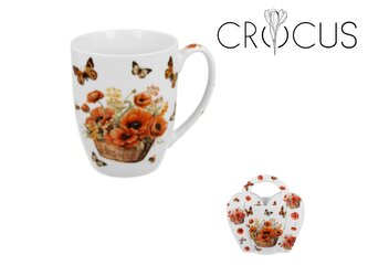 Kubek 350 ml w koszyczku Kosze Kwiatów MAKI (sprzedaż w zestawach po 6 szt.)