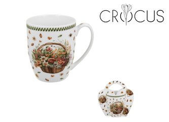 Kubek 350 ml w koszyczku Kosze Kwiatów KWIATY POLNE (sprzedaż w zestawach po 6 szt.)