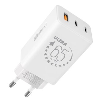 OBAL:ME GaN Cestovní Nabíječka USB-A + 2xUSB-C 65W White OBAL:ME GaN Cestovní Nabíječka USB-A + 2xUSB-C 65W White
