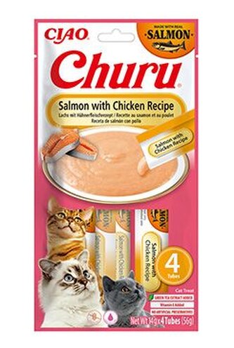 Churu Cat Salmon with Chicken Recipe 4x14g
