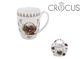 Kubek 350 ml w koszyczku Kosze Kwiatów LAWENDA (sprzedaż w zestawach po 6 szt.)