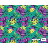 Dárkový balicí papír FLORENTIA 70x100 cm - zelený s květy