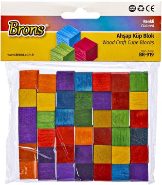 kostka dřevěná barevná 1,5cm BR-919