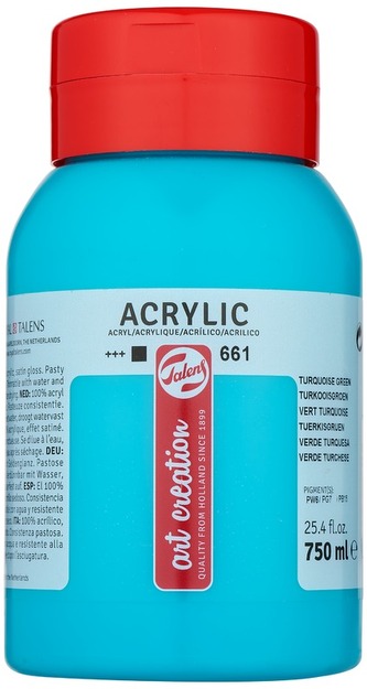 Farba akrylowa 750ml Turquoise Green 661 Art Creation, Talens