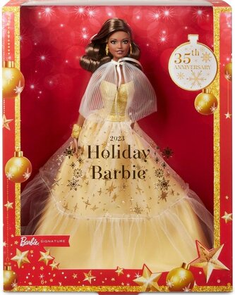 Barbie Signature Lalka świąteczna brązowe włosy