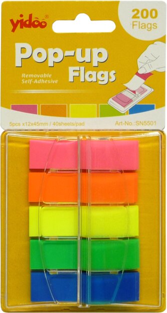 bloček samol.neon  45 x 12 5 barev v zás.vytahovací 200ks závěs*