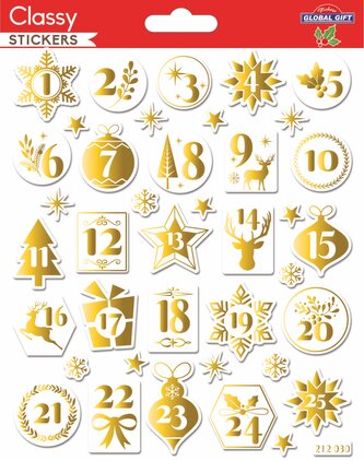 samol. GG vánoční CLS 212030 Advent Numbers Gold