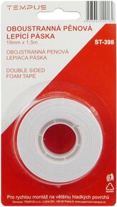 lepící páska oboustr.pěnová bílá 19 x 1,5 ST398