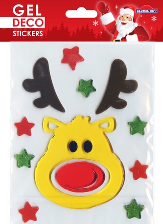 dekorace okenní GelDeco 310533 Reindeer Head