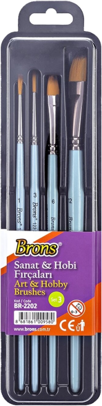 štětec   BR Art synt. kulatý 1,3 + plochý 6,12 BR-2202