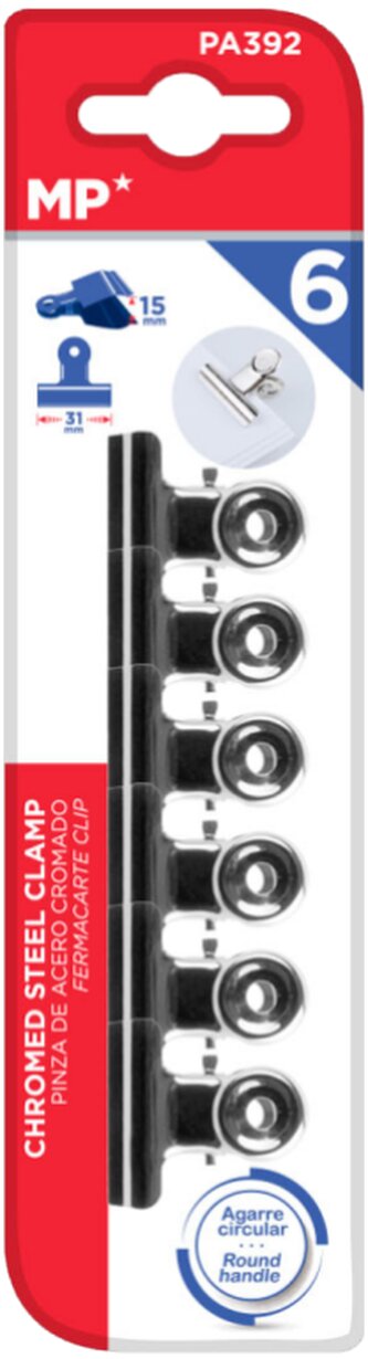 klip dopisní 31mm chrom MP PA392 blistr